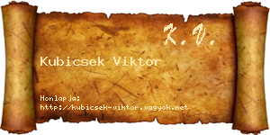 Kubicsek Viktor névjegykártya