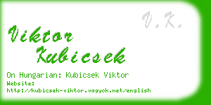 viktor kubicsek business card